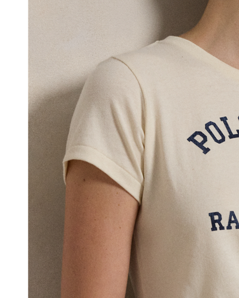 Made with soft cotton jersey, this crewneck tee is printed with the Polo Bear and logo for a vintage-inspired look.