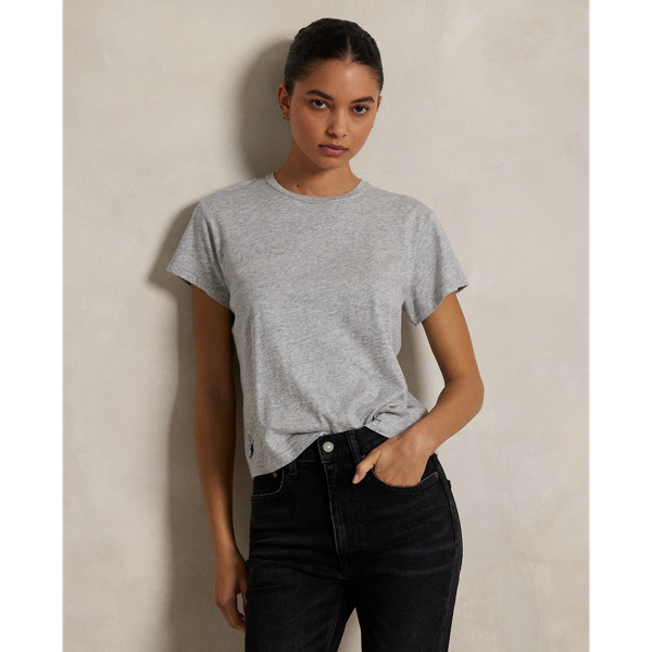 This jersey crewneck T-shirt is made from a cotton-modal blend and cut for a shrunken fit. Our signature Pony is embroidered above the right hem.