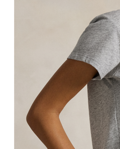 This jersey crewneck T-shirt is made from a cotton-modal blend and cut for a shrunken fit. Our signature Pony is embroidered above the right hem.