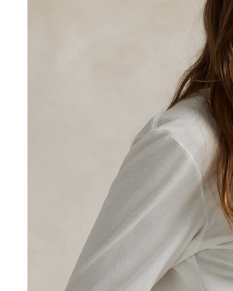 This jersey long-sleeve tee is made with a cotton-modal blend and cut for a Shrunken Fit. Our signature Pony is embroidered above the right hem.