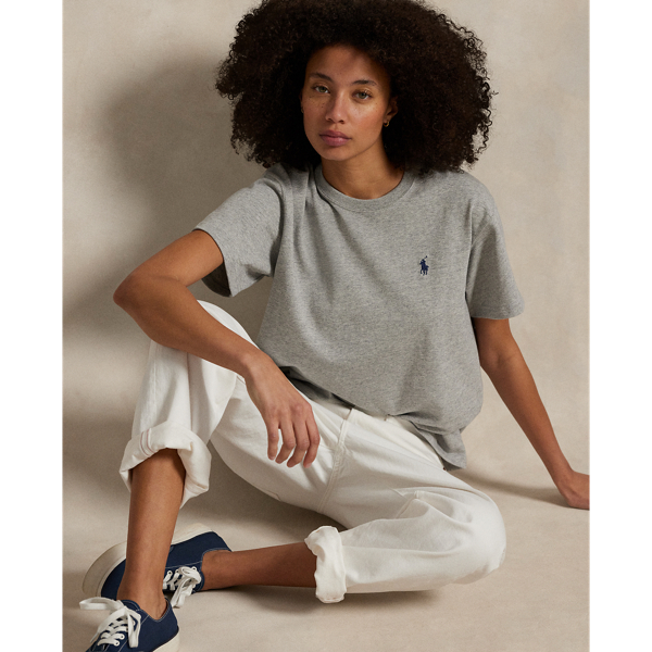 Made with heavy weight cotton jersey, this Relaxed Fit crewneck tee is accented with our signature embroidered Pony at the left chest.