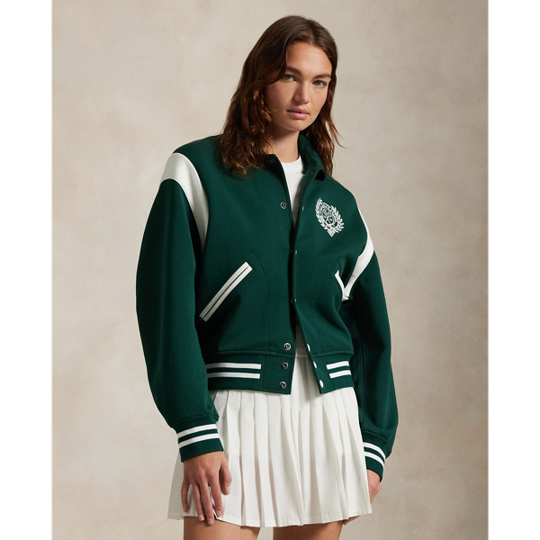 Part of our collection celebrating Wimbledon 2025, this double-knit baseball jacket is embroidered with the tournament's name across the back along with a tennis-inspired crest featuring our signature logo and the year 2025.