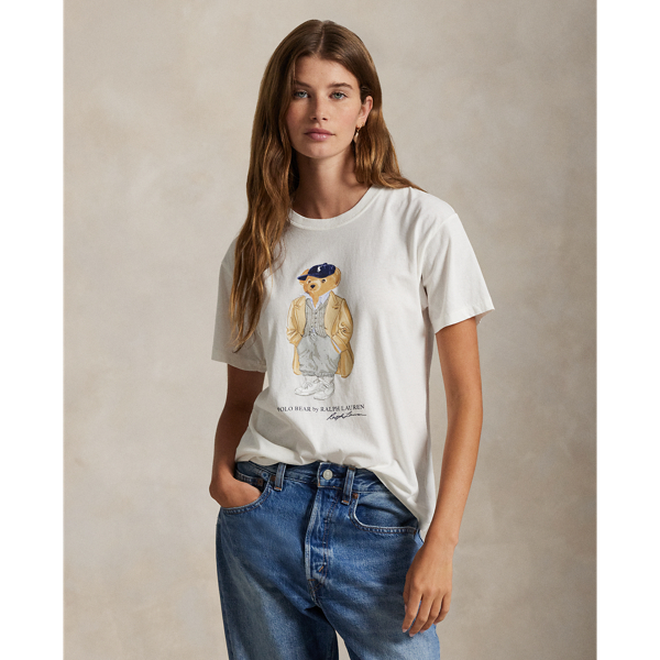  Ralph Lauren Lauren's Polo Bear is featured at the front of this cotton jersey crewneck tee, along with our signature logo.