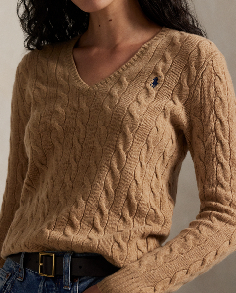 Maglia a Trecce in Lana e Cashmere Ralph Lauren