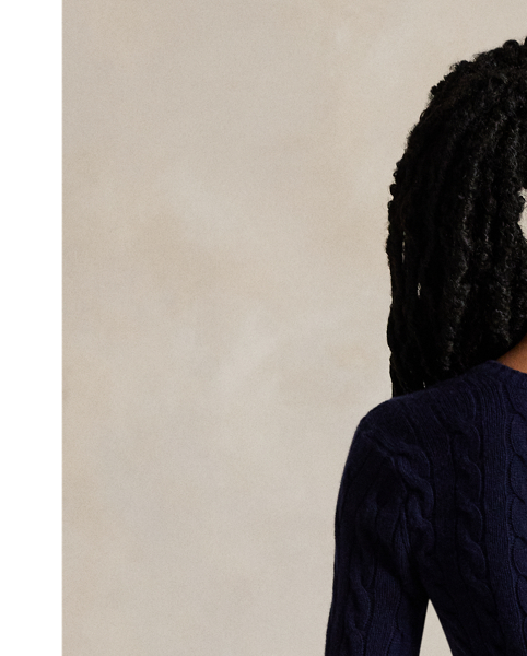 A Polo essential, this slim-fitting V-neck jumper combines a blend of soft Italian wool and cashmere with our signature cable-knit construction.