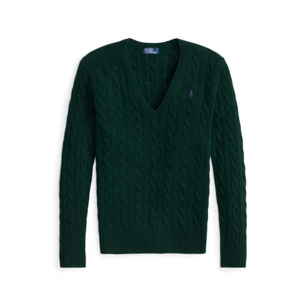 Pull col en V torsadé laine-cachemire - Polo Ralph Lauren - Modalova