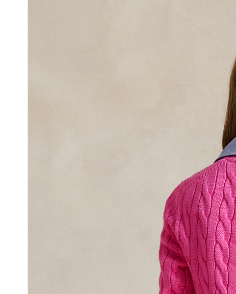 Cable-knit with pure cotton, this slim crewneck cardigan is finished with the signature embroidered Pony on the chest.