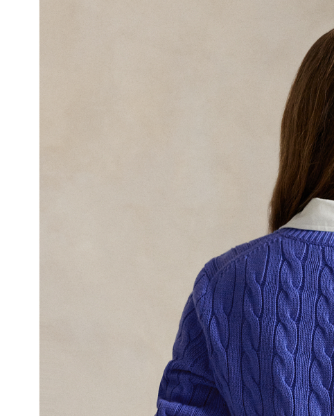 Cable-knit with pure cotton, this slim crewneck cardigan is finished with the signature embroidered Pony on the chest.