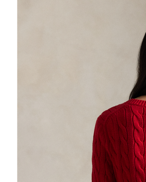 Cable-knit with pure cotton, this slim crewneck cardigan is finished with the signature embroidered Pony on the chest.