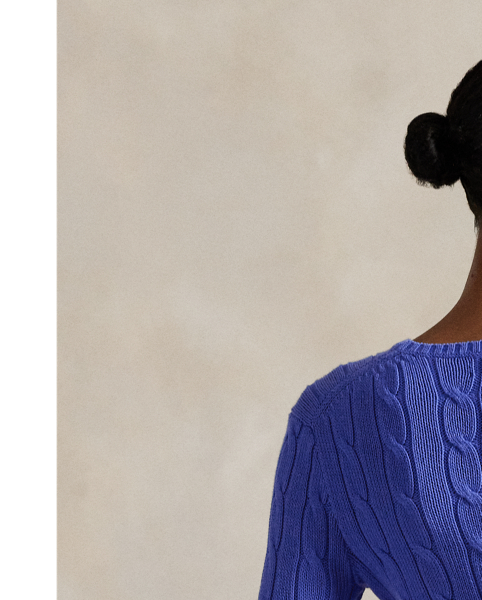 A Polo essential, this slim-fitting crewneck jumper is made with soft, combed cotton and showcases our signature cable-knit construction.