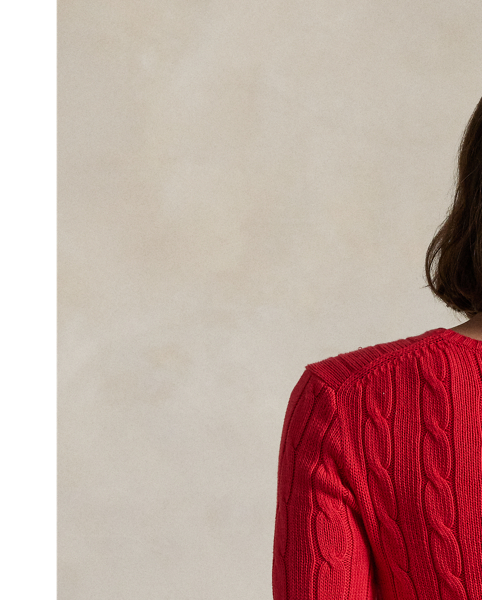 A Polo essential, this slim-fitting crewneck jumper is made with soft, combed cotton and showcases our signature cable-knit construction.