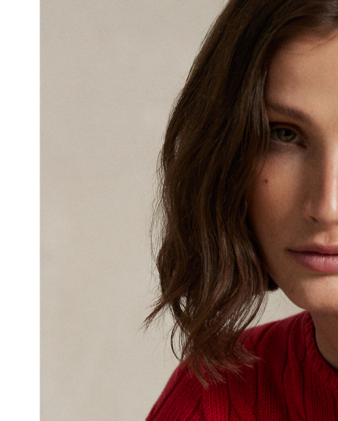 A Polo essential, this slim-fitting crewneck jumper is made with soft, combed cotton and showcases our signature cable-knit construction.