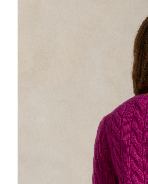 Cable-knit with a soft blend of Italian wool and carded cashmere, this buttoned crewneck cardigan is accented with our signature embroidered Pony at the chest.