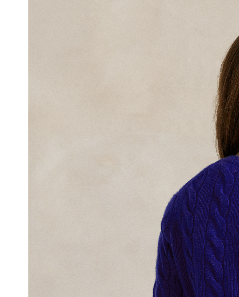 Cable-knit with a soft blend of Italian wool and carded cashmere, this buttoned crewneck cardigan is accented with our signature embroidered Pony at the chest.