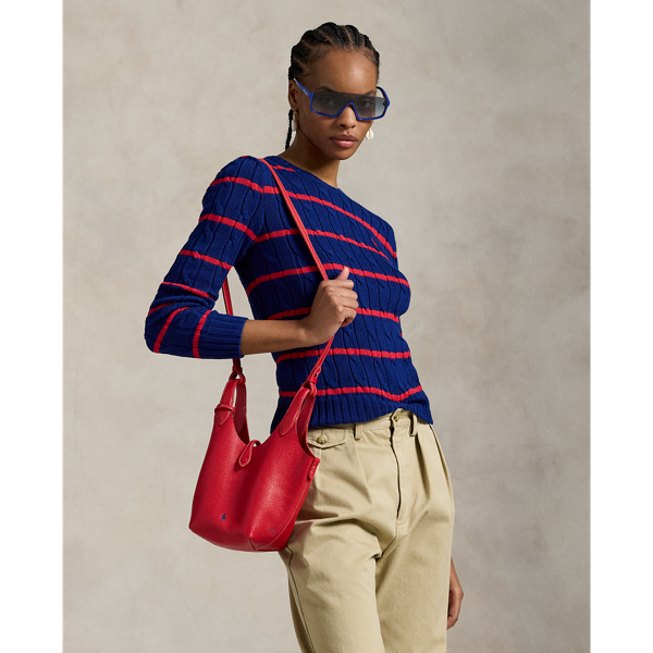 A Polo essential, this striped crewneck jumper is made with soft cotton and showcases our signature cable-knit construction.