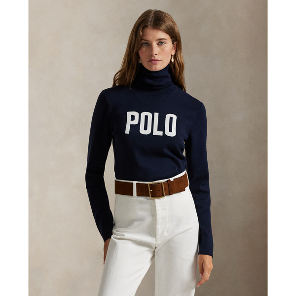 Defined by our jacquard-knit "Polo" logo, this slim-fitting roll neck jumper is crafted from stretch cotton-blend yarn to achieve a soft hand feel and a season-spanning light weight.