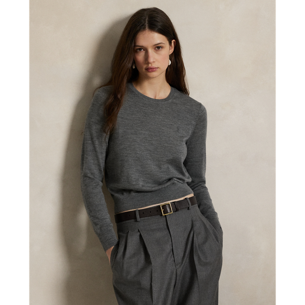 Knit with medium-weight Italian wool, this classic crewneck jumper is accented with our signature embroidered Pony at the left chest.