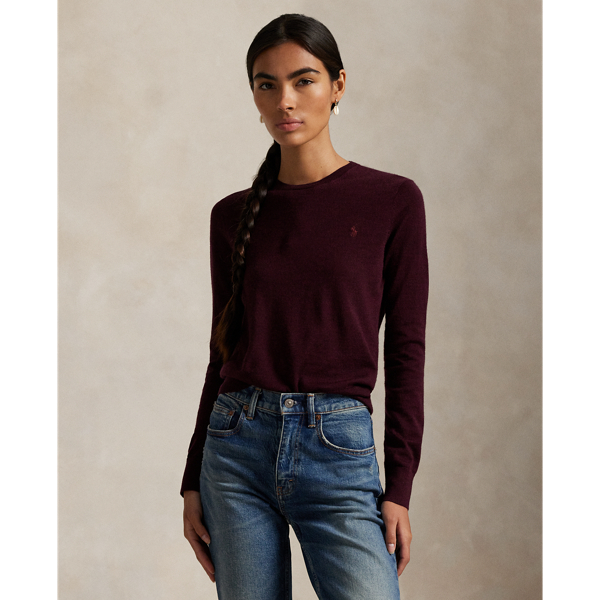 Knit with medium-weight Italian wool, this classic crewneck jumper is accented with our signature embroidered Pony at the left chest.