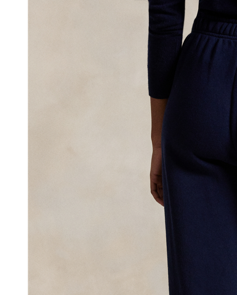 Made with cotton-blend fleece and garment washed, these drawstring tracksuit bottoms are cut for a wide-leg silhouette and accented with our signature embroidered Pony.