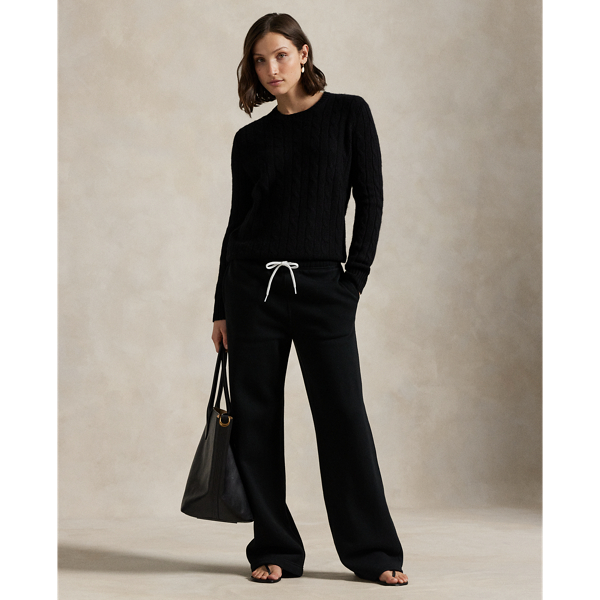 Made with cotton-blend fleece and garment washed, these drawstring tracksuit bottoms are cut for a wide-leg silhouette and accented with our signature embroidered Pony.