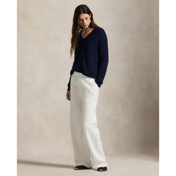 Made with cotton-blend fleece and garment washed, these drawstring tracksuit bottoms are cut for a wide-leg silhouette and accented with our signature embroidered Pony.