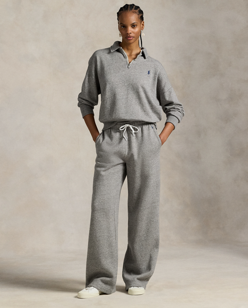 Made with cotton-blend fleece and garment washed, these drawstring tracksuit bottoms are cut for a wide-leg silhouette and accented with our signature embroidered Pony.