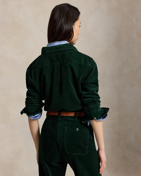 Camicia in Velluto di Cotone Ralph Lauren Classic-Fit
