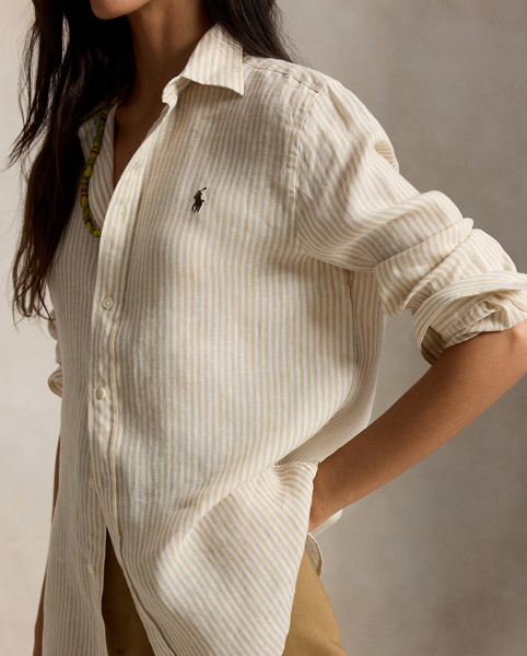 Camicia in Lino a Righe Classic-Fit Ralph Lauren