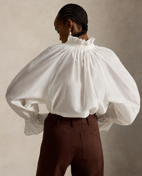 Camicia in Organza di Cotone e Seta Ralph Lauren