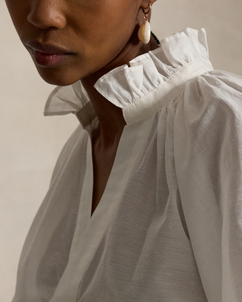 Camicia in Organza di Cotone e Seta Ralph Lauren