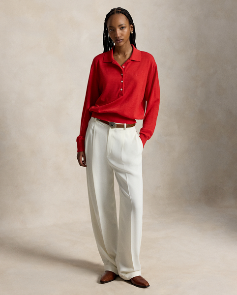 Maglia in Lana Merino con Colletto Polo Ralph Lauren