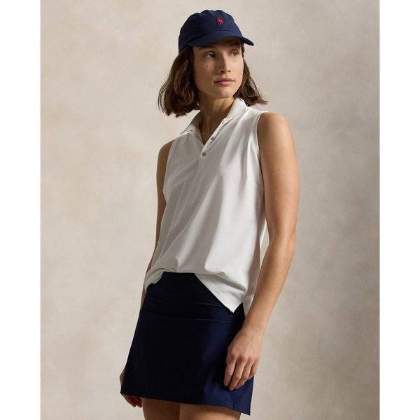 This sleeveless Polo shirt is cut from lightweight stretch piqué mesh with a straight silhouette. Our "RLX" logo is printed on the right shoulder and engraved on the metal snaps.