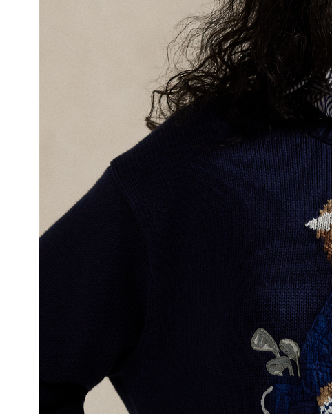 This crewneck jumper is knit with cotton-blend yarns that include moisture-wicking COOLMAX fibres to help keep you cool and comfortable. At the front,  Ralph Lauren Lauren's Polo Bear is dressed for a day on the golf course.