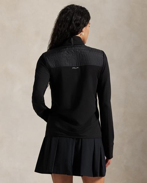 Lightweight and versatile, this hybrid full-zip jacket merges smooth French terry fabric with an insulating quilted front panel and back yoke. It's detailed with waist zip pockets and our signature "RLX" logo.