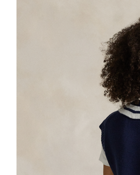 Inspired by the classic cricket jumper, this knit waistcoat features contrast stripes at its V-neckline and is embroidered with our signature "RLX" logo.