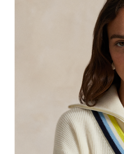 Merging the look of a cricket jumper with the ease of a quarter-zip pullover, this versatile layer is crafted with a soft wool blend and accented by our signature embroidered Pony and "RLX" logo.