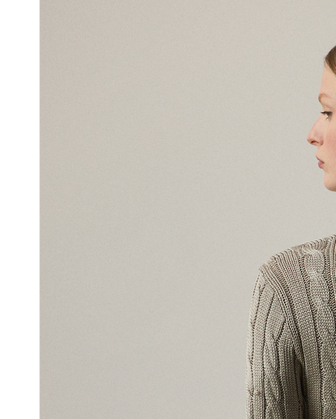 Our iconic cable-knit crewneck jumper melds impeccable craftsmanship with the refined luxury of high-shine silk, which is specially selected for its soft hand and beautiful sheen.