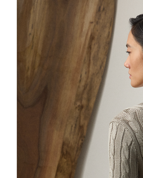 Our iconic cable-knit V-neck jumper combines impeccable craftsmanship with the refined luxury of high-shine silk, which is specially selected for its soft hand and beautiful sheen.