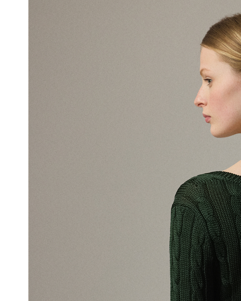 Our iconic cable-knit V-neck jumper combines impeccable craftsmanship with the refined luxury of high-shine silk, which is specially selected for its soft hand and beautiful sheen.