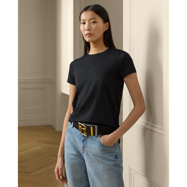 Crafted from cotton jersey, the Hallie T-shirt is embroidered with  Ralph Lauren Lauren's script logo on the hem for a signature finish.