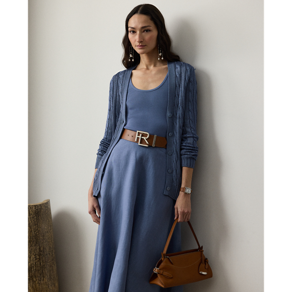 Our iconic cable-knit cardigan jumper combines impeccable crafting with the refined luxury of high-shine silk, which is specially selected for its soft hand feel and beautiful sheen.