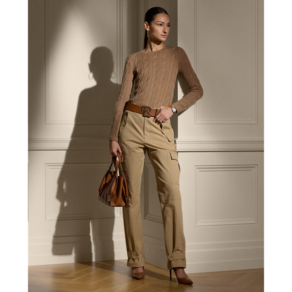 The Gentry is  Ralph Lauren Lauren Collection’s elevated take on the essential cargo trouser. Featuring traditional styling elements, including an array of pockets on the waist, thighs and back, the straight-leg Gentry is designed with buttoned tabs on the hems if a slimmer silhouette is desired. It’s made with cotton canvas specially selected for the optimal balance of durability and a soft, luxurious drape.