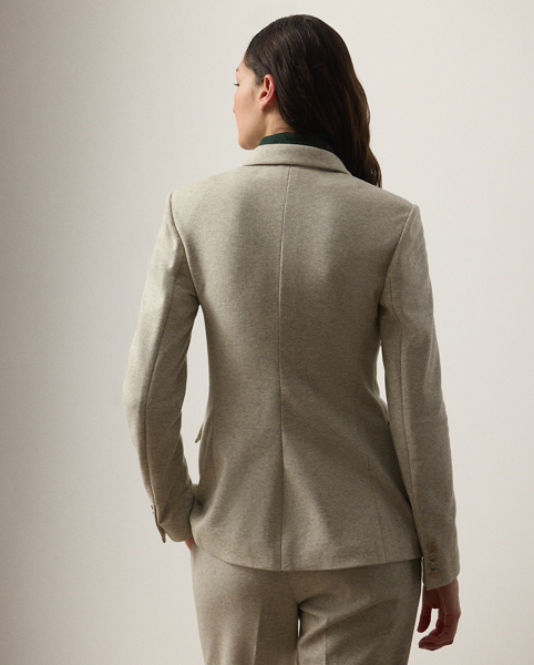 Debuted as a men's sporting style in 19th-century Britain, the double-breasted jacket is one of Ralph Lauren Lauren's enduring signatures. Accented with our "RL"-and-crown-engraved polished buttons, this version of the iconic Camden is crafted in Italy from cotton fleece, which features a hint of cashmere for a luxurious hand feel.