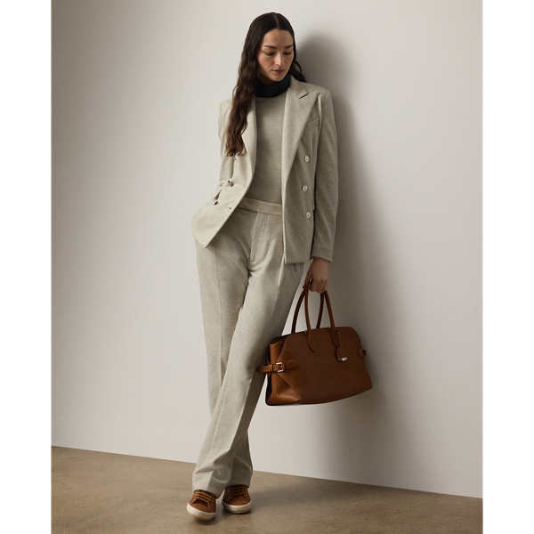 Merging sartorial design elements with ultimate comfort, these trousers are crafted in Italy from cotton fleece, which features a hint of cashmere for a luxurious hand feel. An elastic back waistband enhances this style's perfect fit, while crisp creases, pleats and darts offer a tailored finish.