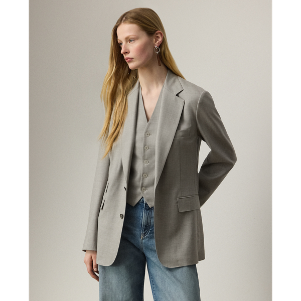 Expertly tailored with waist darts and flapped pockets, the Russel jacket's relaxed, slightly oversize fit is crafted from extra-fine worsted wool, which is specially selected for its brushed, lofty finish and remarkable drape.