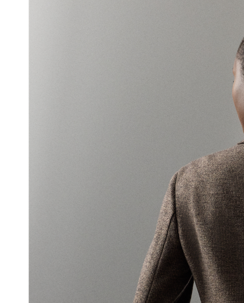 Italian-made, the two-button Hailey jacket draws inspiration from classic men's tailoring with notch lapels, a welt pocket on the chest, patch pockets on the waist and a butterfly lining. Cut for a slim silhouette, this style is crafted with tick-weave wool jersey for a remarkable drape and soft hand feel.