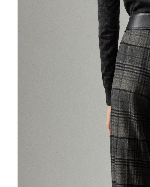 Tailored with pleats, waist darts and crisp creases down each leg, this version of the high-rise Jody trouser is crafted with the season's plaid wool fabric that is specially selected for its soft hand and light weight.