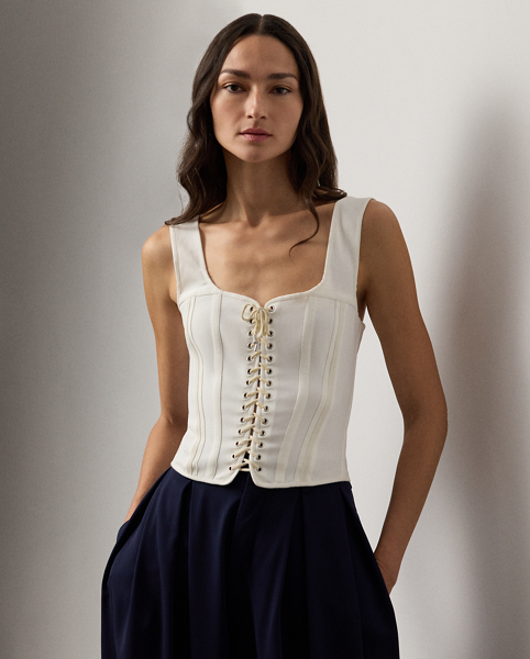 Top corsetto Kat in misto cotone di Ralph Lauren