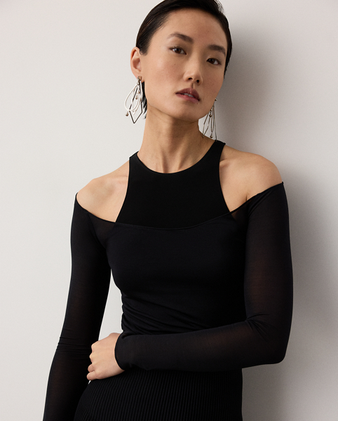 Top Maxine a Strati in Jersey - Eleganza Ralph Lauren