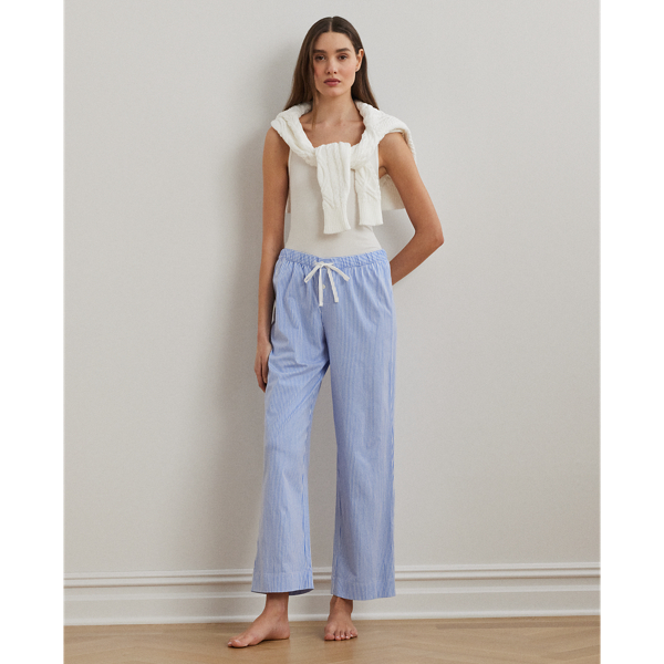 Punctuated by timeless stripes, these pyjama trousers are designed with an elasticated drawcord waist and breathable cotton jersey for a comfortable night's sleep. An "LRL"-embroidered logo on the right hip adds a signature Lauren Ralph Lauren Lauren finish.